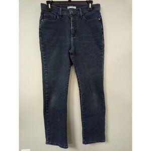 Lee Women's Blue Classic Fit Dark Washed Straight Leg Jeans Size 6 Petite
